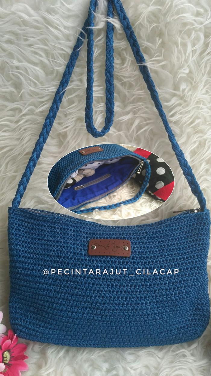 TAS RAJUT SELEMPANG MURAH HANDMADE MODEL DOWA KABOKI BAGUS