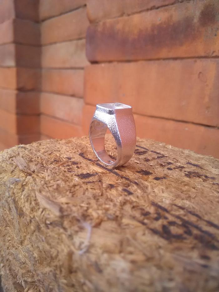 emban cincin perak handmade full doff model tanam kotak