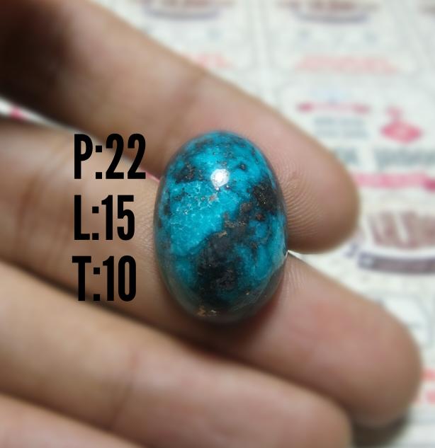 batu pirus persia blue serat perak