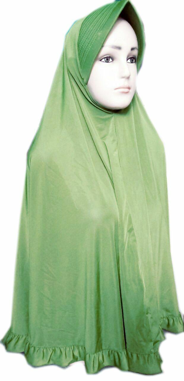 Jilbab Dewasa Hijau Daun .