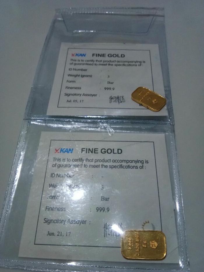Logam mulia emas antam 3 gram ,emas batangan antam 3 gr