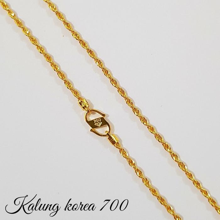 Kalung Emas Asli Kadar 700 Rantai Tali Korea Rope Chain