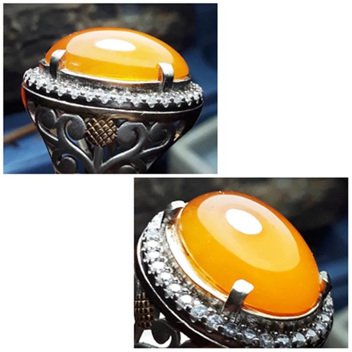 Natural batu akik Bacan King Obi Kuning Kristal Size kantoran jumbo