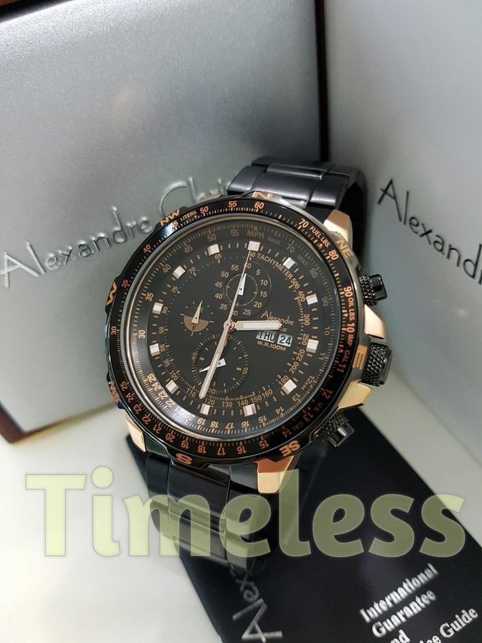 jam tangan pria alrxandre christie ac 6476 MC Black Rosegold