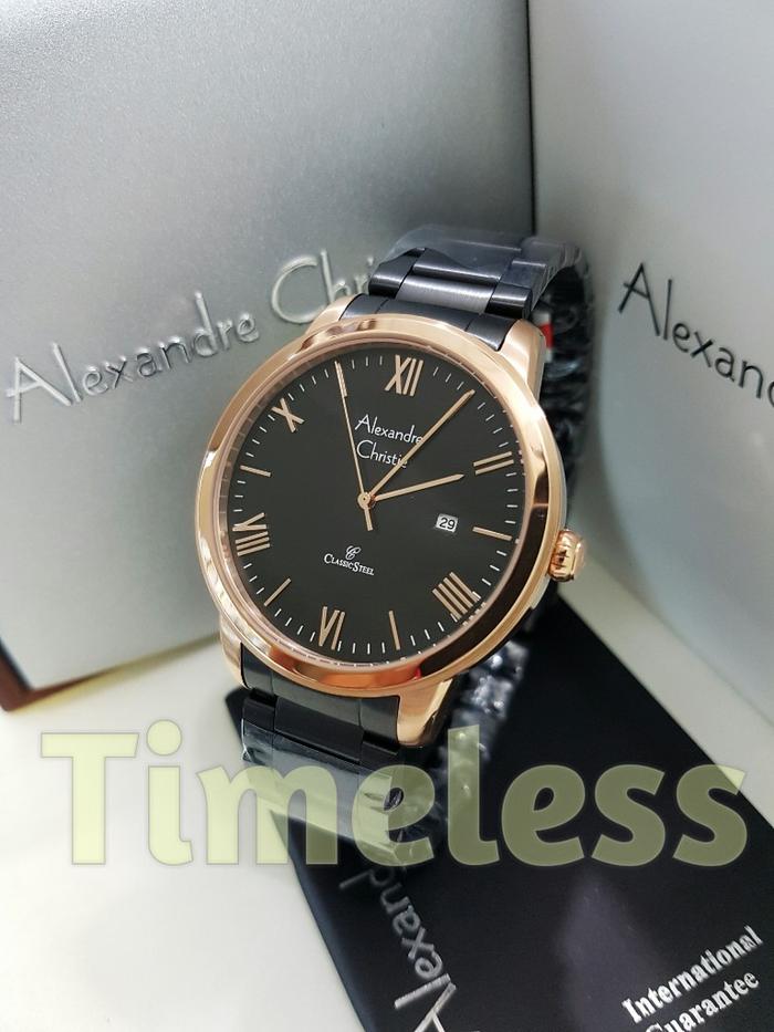 jam tangan pria alexandre christie ac 8567 MD Black Rosegold