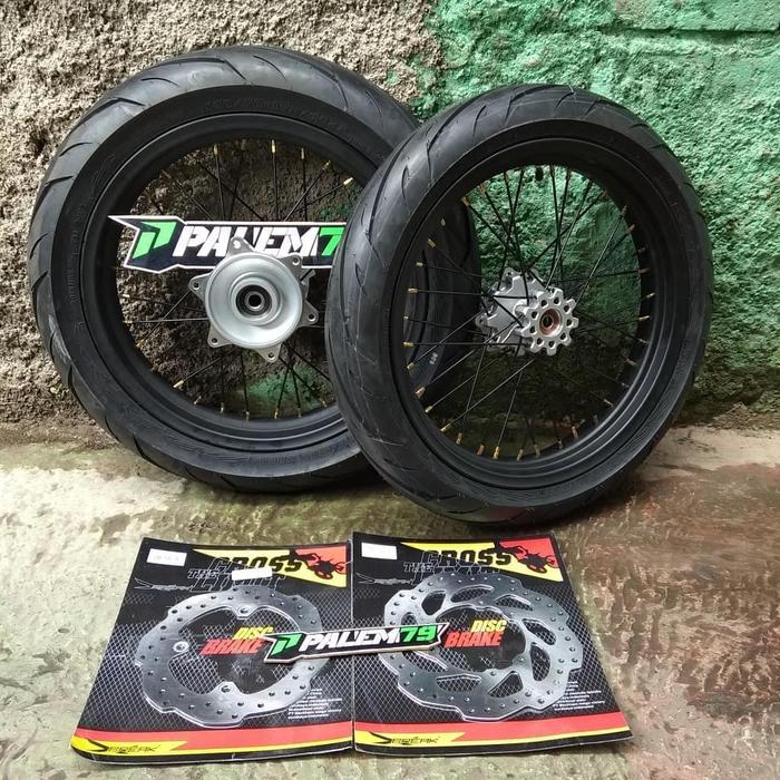 Wheelset CRF 150 L 17 110 & 130 - Paket Ban IRC Exato Supermoto CRF150