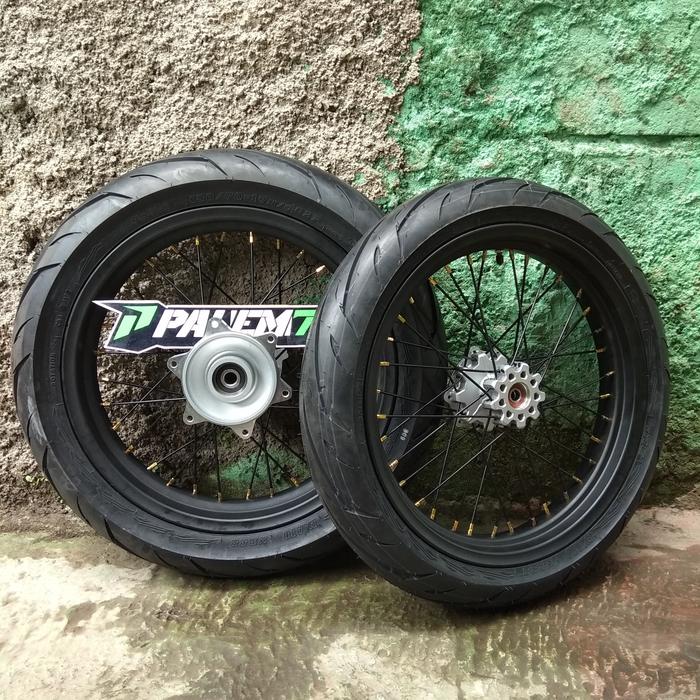 Wheelset Supermoto CRF 150 L - Paket Ban IRC Exato 17 110 & 130 CRF150
