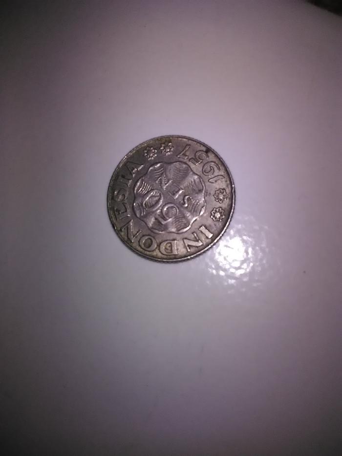 uang koin logam 50 sen diponegoro 1957 coin 50sen antik kuno