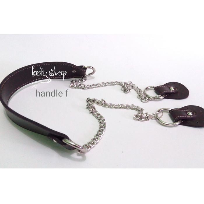 HANDLE TAS 2 IN 1 KULIT SINTETIS + RANTAI (HANDLE F - COKLAT TUA)