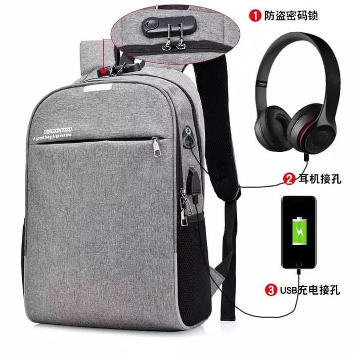 TAS RANSEL ANTI MALING USB PORT CHARGER + HEADSET PORT SMART BACKPACK