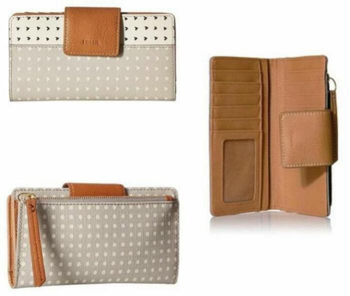 Fossil Emma Grey Heart Medium Wallet