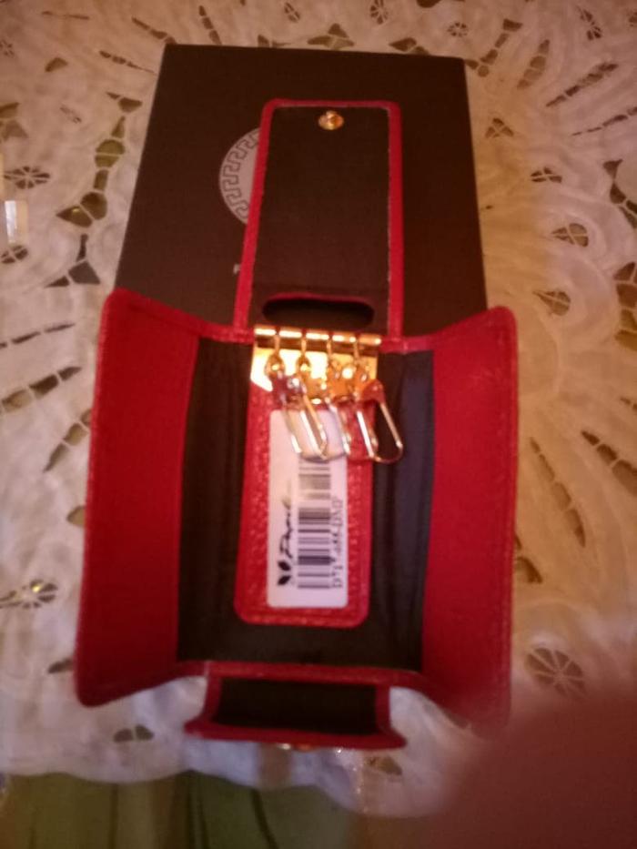 Dompet Kulit Papillon Original D717 Merah STNK Gantungan Kunci