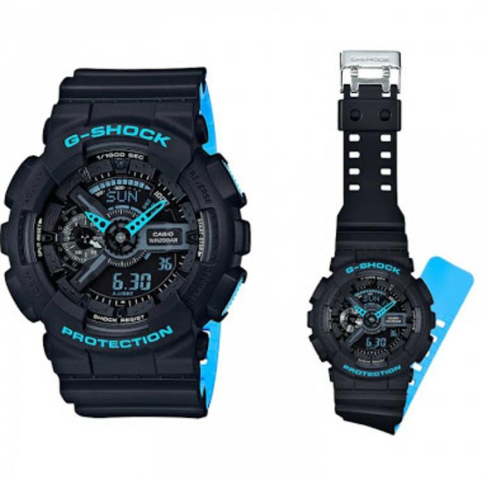 jam tangan casio g shock ga 110 black blue ori bm