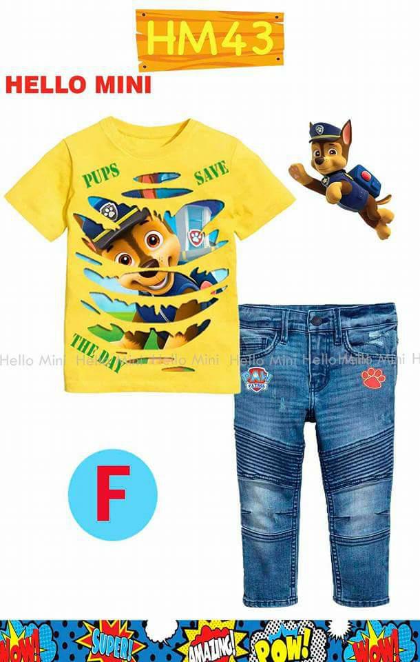 baju setelan anak laki hm 43 f paw patrol