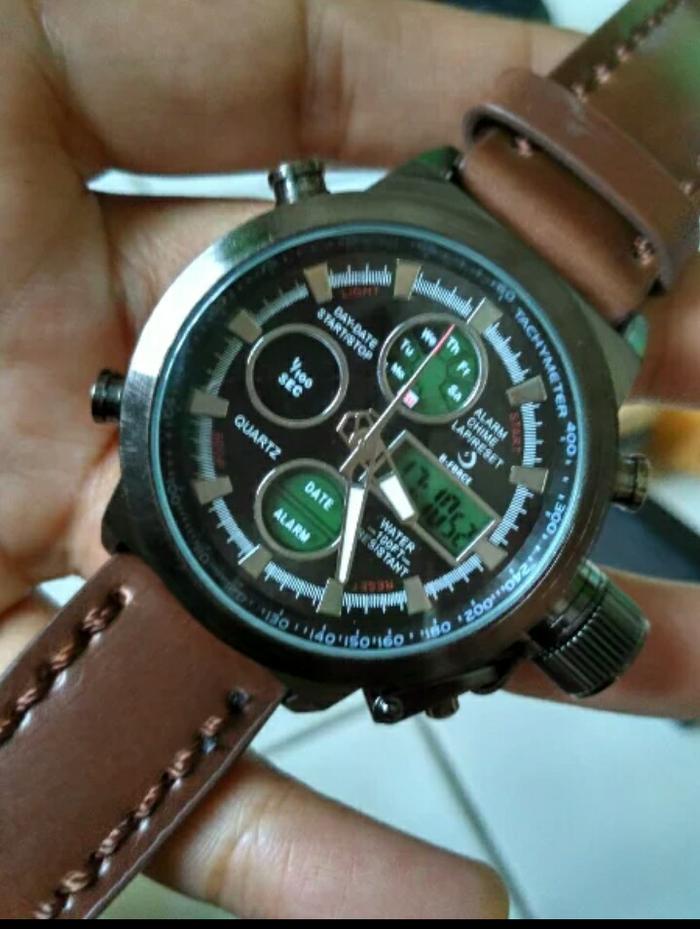 Jam tangan D force kulit digital analog