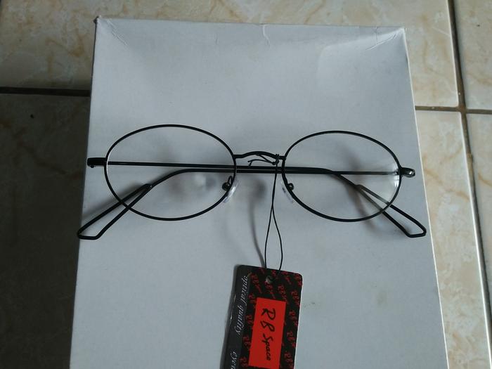 kacamata korea bulat ellips hitam DW405