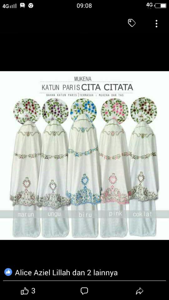 Mukena sutra Velvet cita citata
