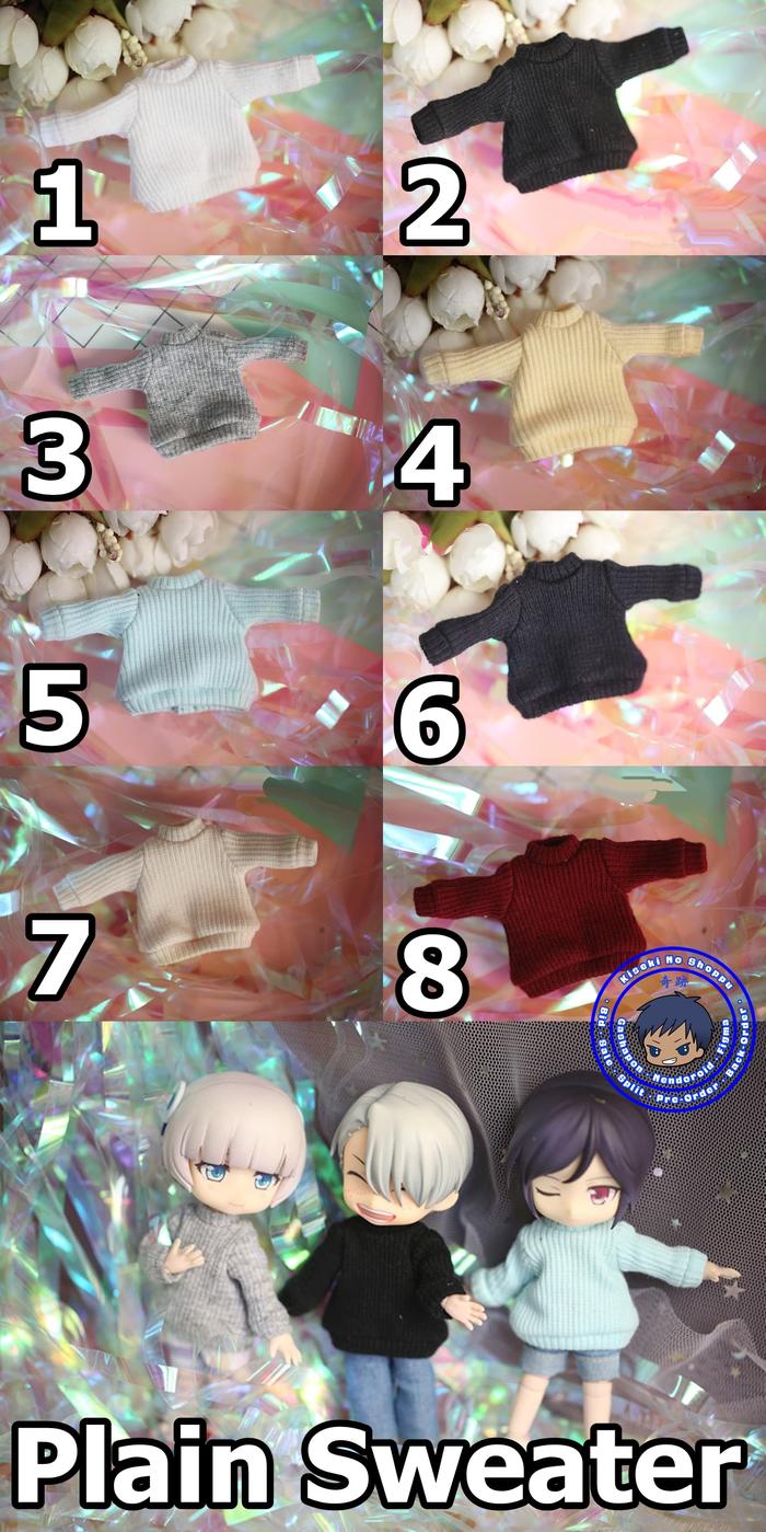 Open PO Plain Sweater [Pakaian Baju Obitsu 11 OB11 BJD 1/12]
