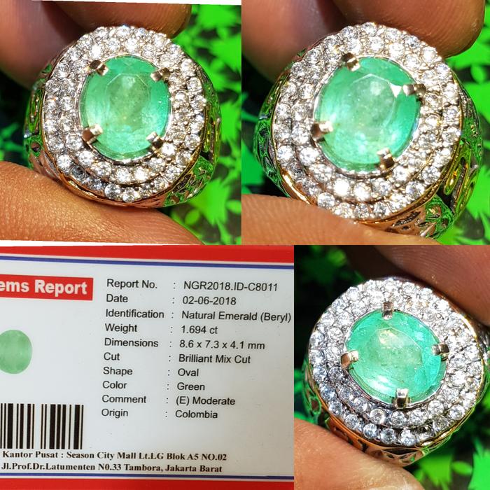 Batu Zamcol Jamrud Emerald Colombia Memo 1.694 crt