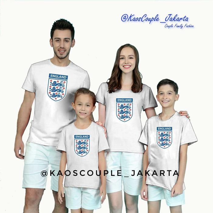 Kaos/Tshirt Couple Set Keluarga Bola Tim England/Ayah Ibu Anak