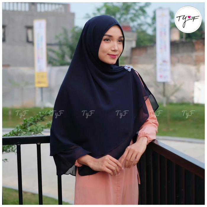 KHIMAR SYARI JILBAB CERUTI HIJAB 2 LAYER NON PET MECCA