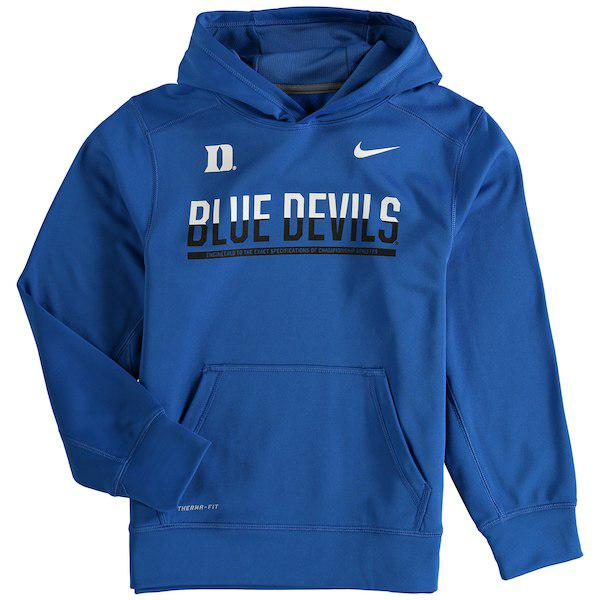 Sweater Anak Laki Laki 9-11 Tahun Biru Original Nike Therma-Fit Duke Blue Devils Hoodie