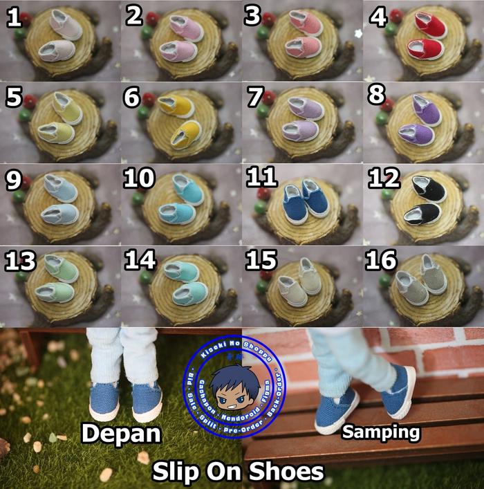 PO Slip On Shoes [Aksesoris Sepatu Obitsu 11 OB11 BJD 1/12]