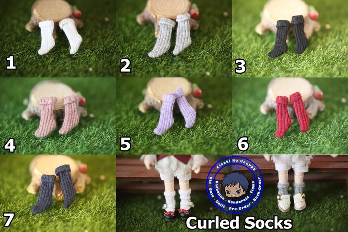 Open PO Curled Socks [Pakaian Kaos Kaki Obitsu 11 OB11 BJD 1/12]