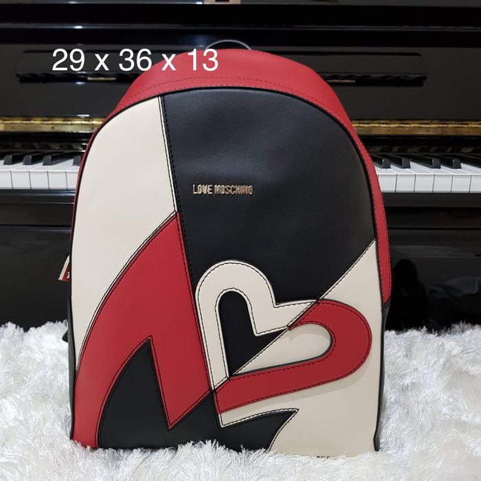 Tas Authentic LOVE MOSCHINO Backpack leather Original Asli