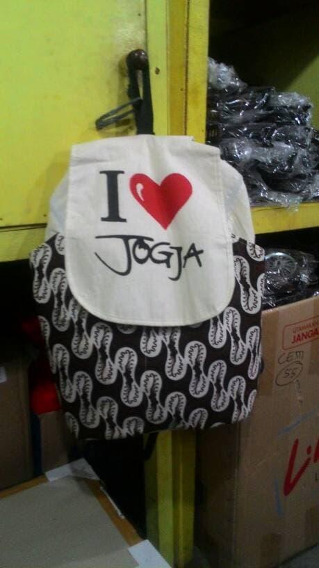 Tas Ransel Batik I Love Jogja-Tas Wanita-Tas Pria-Harga Murah.