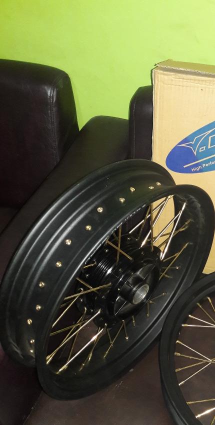 Velg belakang jari scorpio 4.5in+arm rd lebar+spacer gir