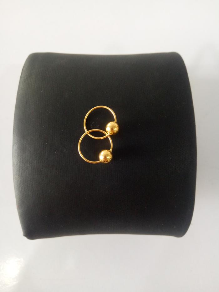 Anting baby Emas asli model bulat