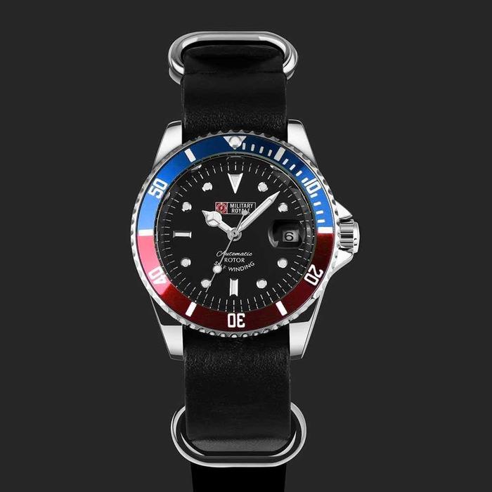 Military Royale Jam Tangan Analog Automatic - MR105 - Merah Biru