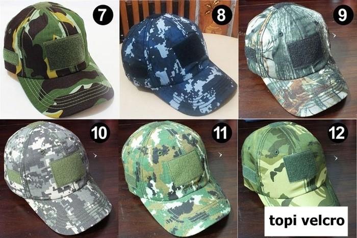 Topi komando tactical velcro army military emblem