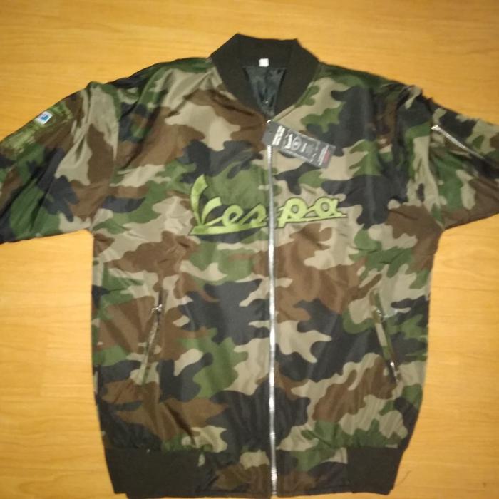 Jaket Bomber Vespa Piaggio Loreng Tentara