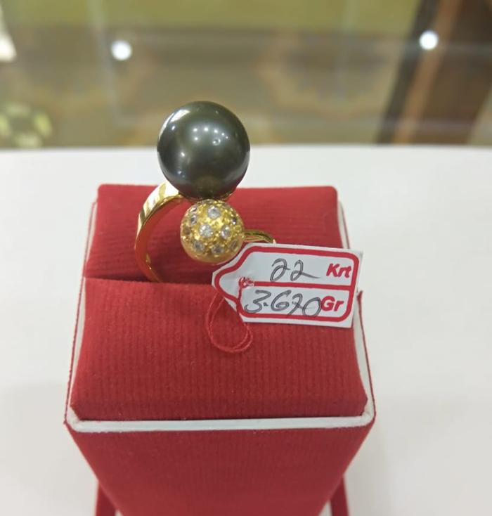 Cincin emas mutiara laut asli lombok , mutiara lombok asli , emas