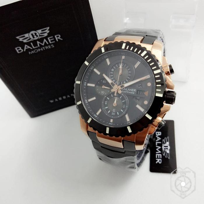 Jam tangan Balmer 7980 Hitam Rs Gold Pria