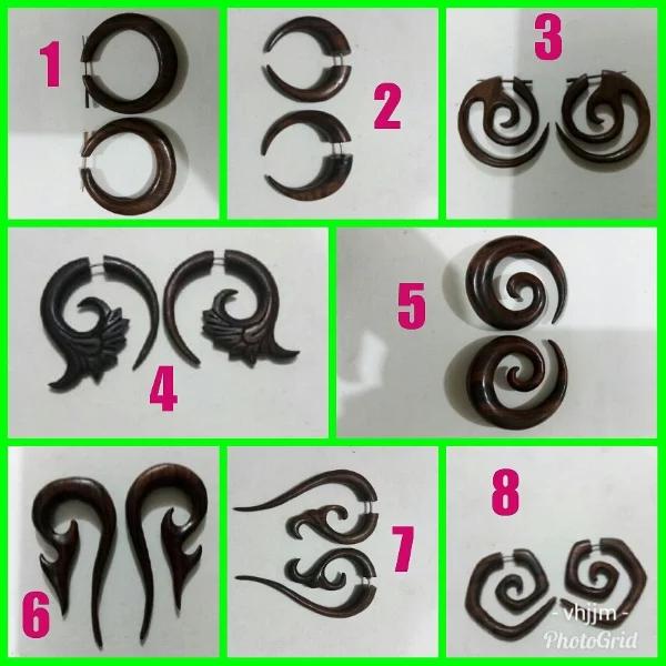 anting kayu sono keling berbagai macam bentuk