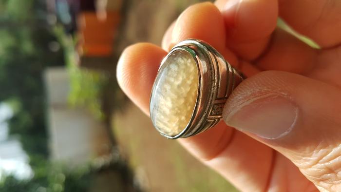 Akik Pandan Lawas Sisik Betik naik Lumut Kristal