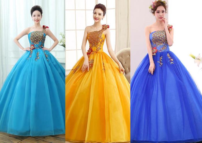 Gaun Pengantin 1807048 Biru Kuning Wedding Gown