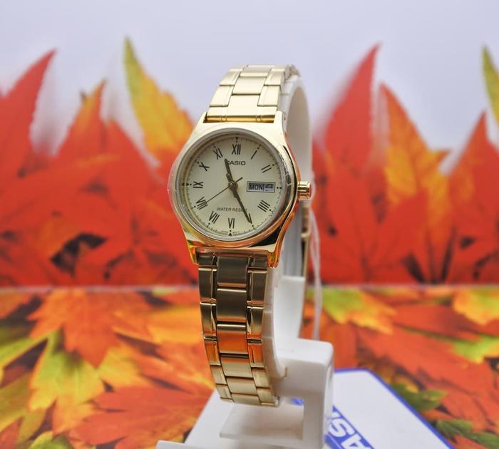 Casio Digital Jam Tangan Wanita Rantai Gold LTP-V006G-9B Original