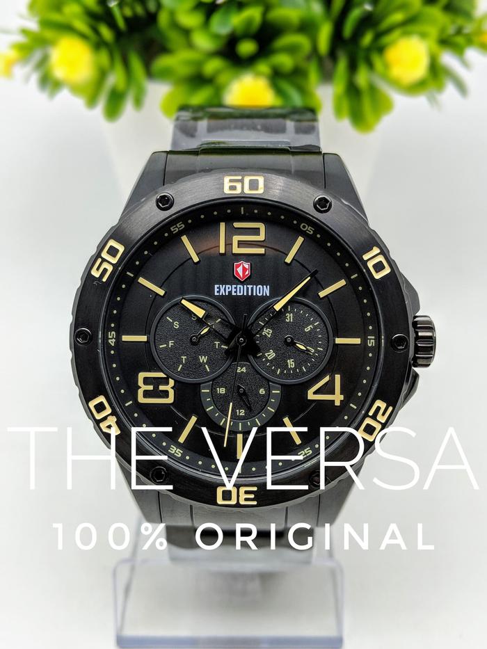 Expedition 6719 Jam Pria Rantai Black Yellow