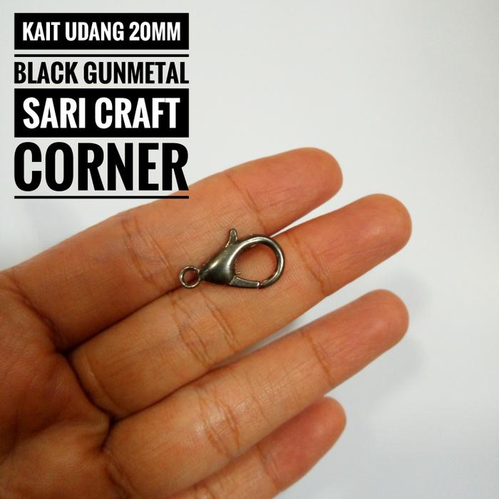 100pcs - Kokot Udang Black Gunmetal 20mm