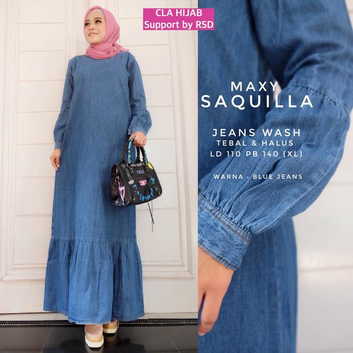 GZ Maxi dress Jeans /Gamis Jeans /Longdress Jeans Saqila