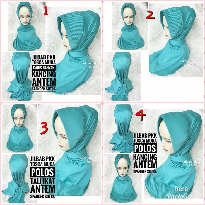 Jilbab pkk warna tosca muda