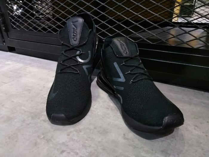 Nike AirMax 270 FlyKnit Triple Black 100% ORIGINAL air max 270
