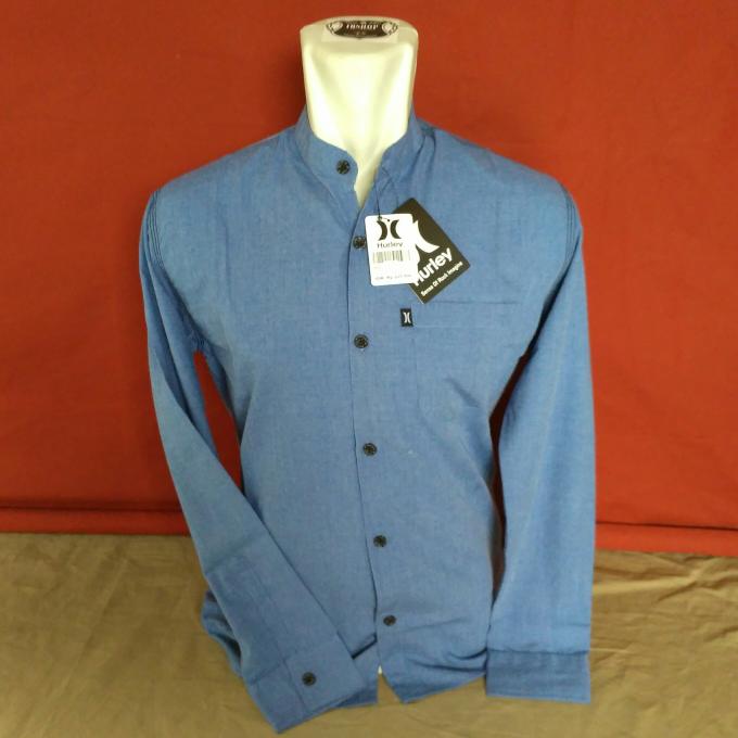 Kemeja Polos Hurley Biru Misty