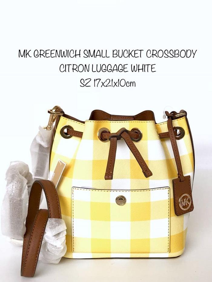 MK GREENWICH BUCKET BAG SMALL CITRUN LUGGAGE WHITE