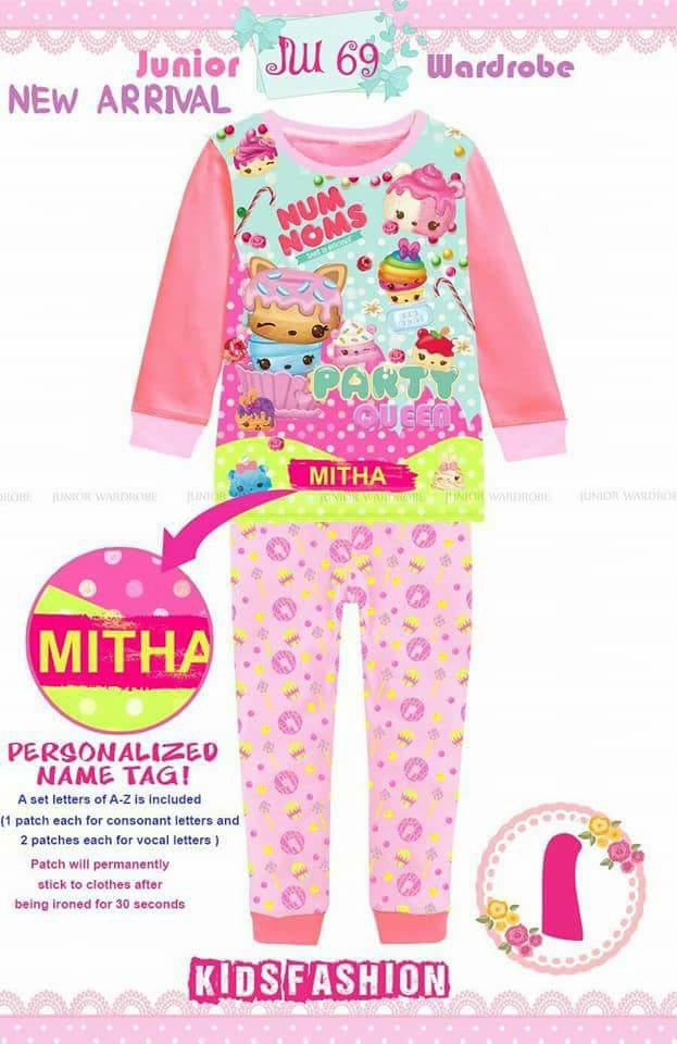 Baju tidur piyama anak perempuan jw 69 i num noms