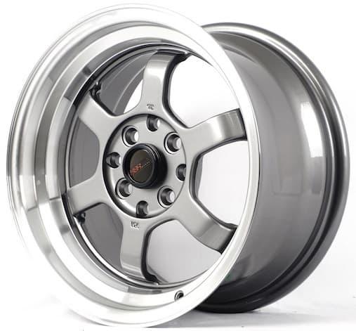 Velg Mobil Ring 15 HSR TOKYO RIFU Lebar Celong 7/8 Baut 4 Grey Lips